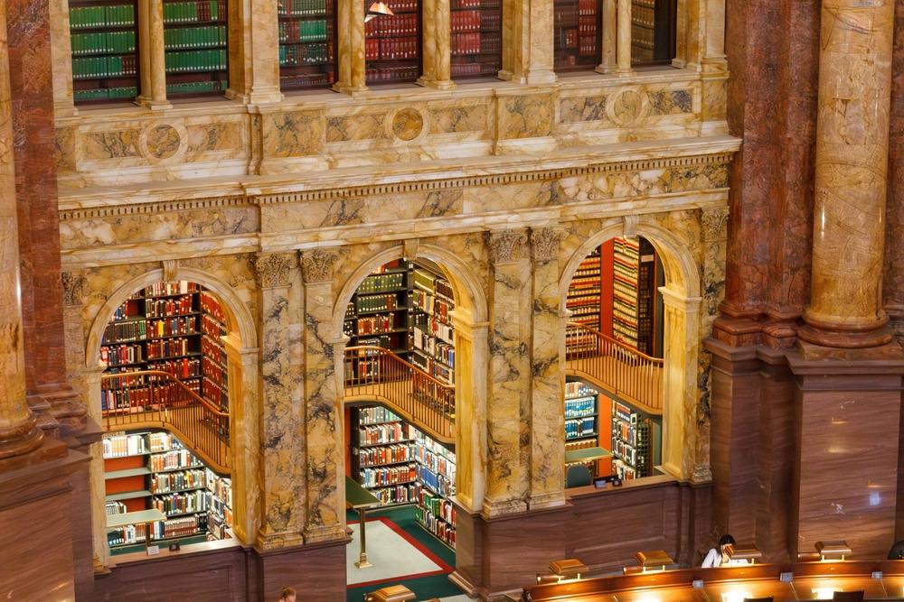 View of the Library of Congress stacks.