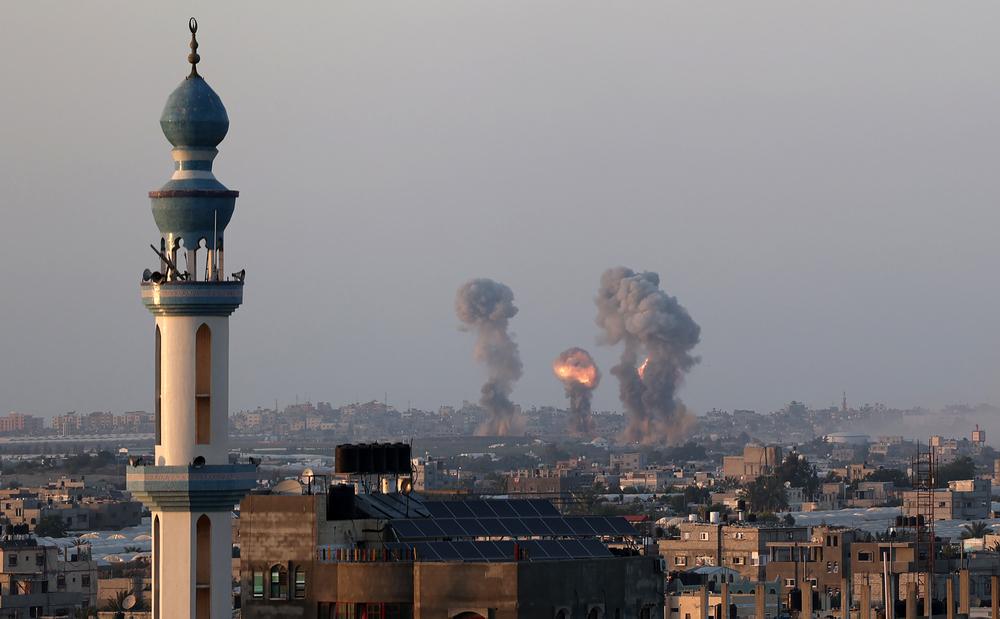 Israeli airstrikes on Rafah during its May 2021 war on Gaza.