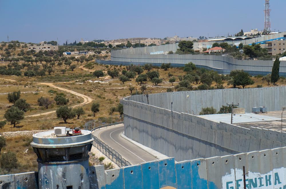 Aerial view of Israel's apartheid wall.