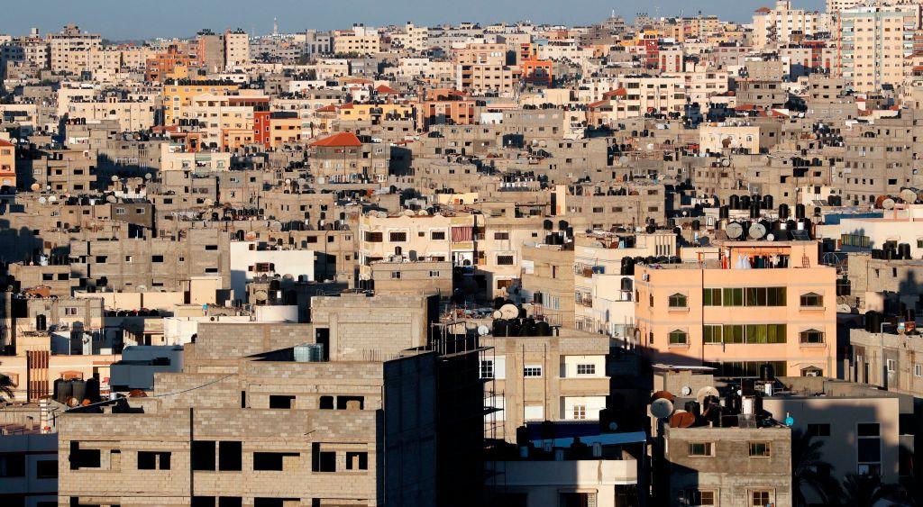 View of buildings in Gaza City, 2017.
