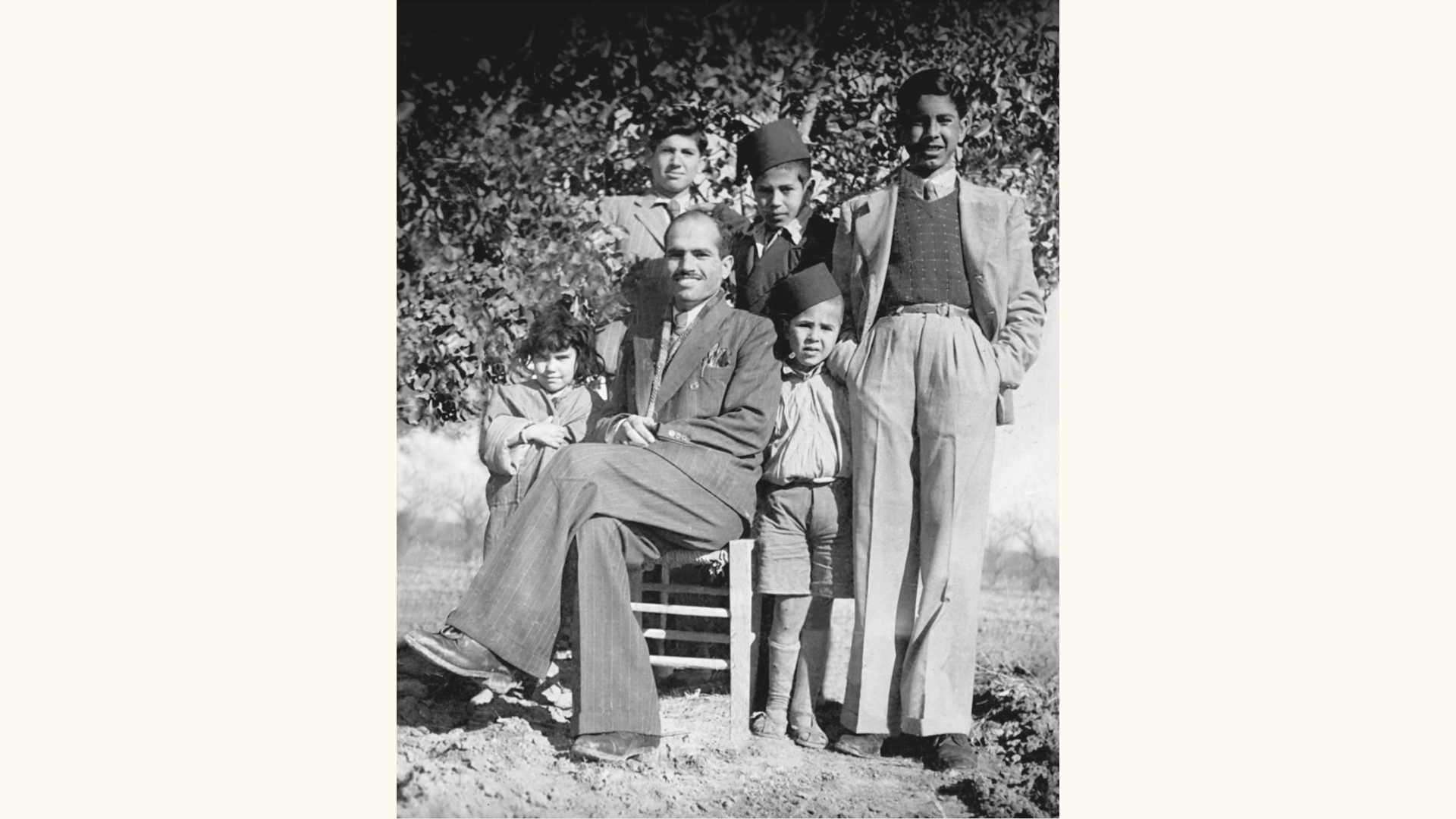 A childhood family photo belonging to Salman Abu Sitta in his village of Ma`in, near Beersheba, ethnically cleansed during the 1948 Nakba.