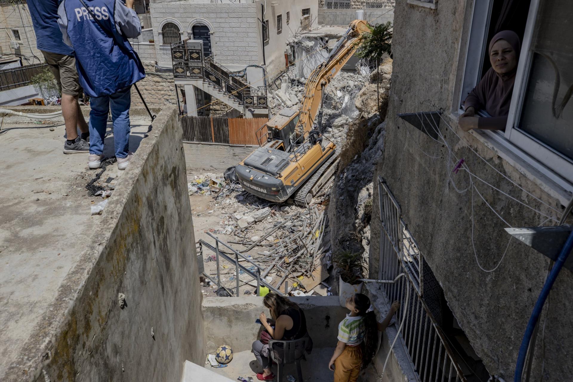 Israeli forces demolish a Palestinian house, citing the lack of building permit, in the predominantly Arab neighbourhood of Silwan in Israeli-annexed east Jerusalem on September 2, 2026. 
