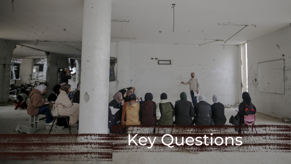 High school students continue their education in a classroom heavily damaged by Israel's genocidal war on Gaza.