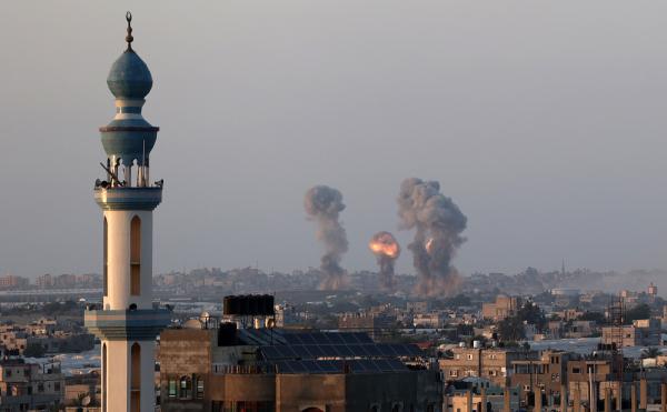 Israeli airstrikes on Rafah during its May 2021 war on Gaza.