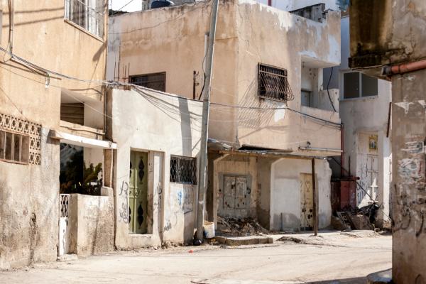 View of homes in the crowded Jenin refugee camp in the West Bank.