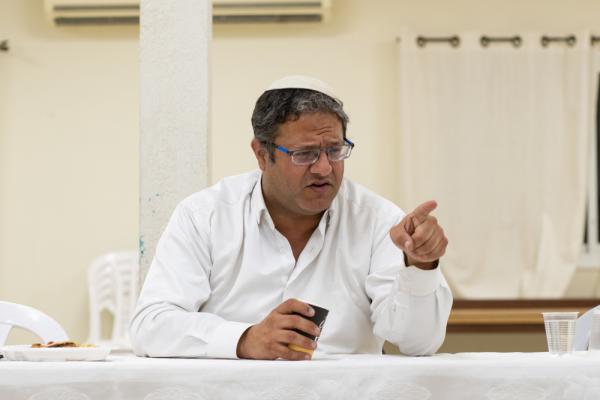 Itamar Ben-Gvir, head of the far-right Otzma Yehudit party, appears at an Israeli election campaign meeting in 2019.