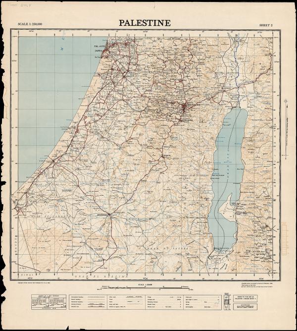 Map of the Survey of Palestine conducted in Palestine before the Nakba.